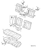 HPA105230LOY - Rover 600 - Cover assembly-rear seat fixed bench cushion - Granite, Windsor
