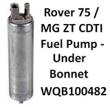 Under Bonnet Fuel Pump For Rover 75 / MG ZT CDT/CDTi. WQB100481 / WQB100482 (Diesel) - OEM-Q / Genuine Pierburg