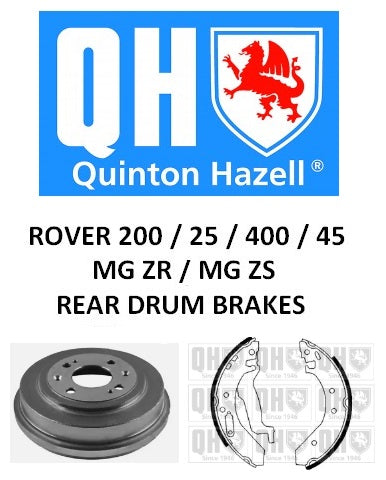 Rover 200 25 400 45 ZR ZS Rear Brakes - Drum - EGP1358 and SFS100090