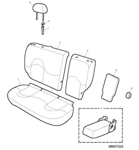 HPA000670WTJ - MG ZR - Cover assembly-rear seat fixed bench cushion - Black, Matrix, Blue/Yellow