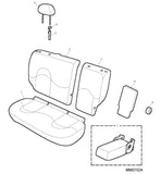 HPA000670PPE - MG ZR - Cover assembly-rear seat fixed bench cushion - Neutral Matrix cloth/Black