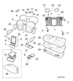 HPA000590WTK - MG ZT - Cover assembly-rear seat fixed bench cushion - Red, Green, Matrix & Black