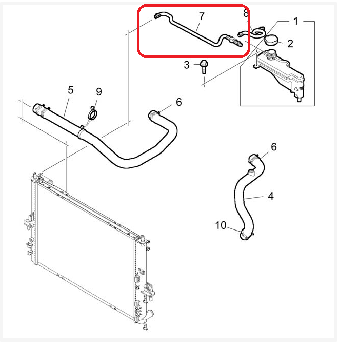 Coolant Hose - Expansion Tank Bleed/Return - PCH001521 - Rover 75 / MG ...