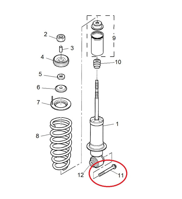 MGF / MG TF Damper Lower Bolt RYG000400 - High Tensile