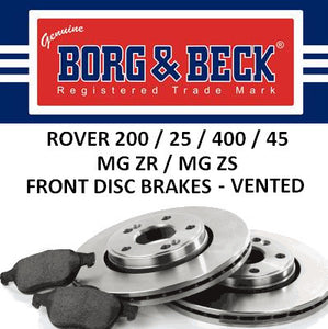 Rover 200 25 400 45 ZR ZS Vented Front Brakes - 262mm - SDB000990 and SFP000390