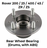 Rover 200 / 25 / 400 / 45 / ZR / ZS Rear Wheel Bearing Kit - Rear Drums & ABS - RLB000070 - OEM-Q