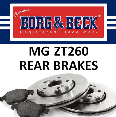 MG ZT260 Rear Brake Discs, Pads and Shoes Bundle - 4.6 V8 - SDB000980 / SFP000380 - Also fits Rover 75 V8