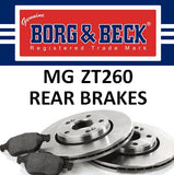 MG ZT260 Rear Brake Discs and Pads - 4.6 V8 - SDB000980 / SFP000380 - Also fits Rover 75 V8