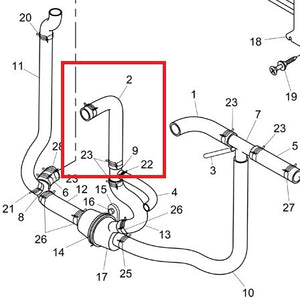 Rover 75 / MG ZT Hose - Engine to T Piece - 1.8T PRT - PEH000520