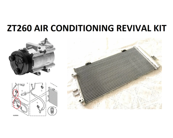 MG ZT260 / Rover 75 V8 A/C Revival Bundle Kit - Compressor JPB000320, Condenser JRB000140 and O Rings