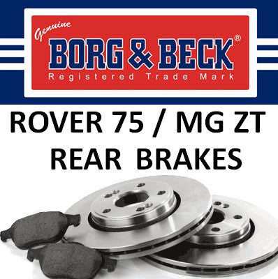 MG ZT190 Vented Rear Brakes - 2.5 V6 - SDB000010, SFS100190 and SFP100520